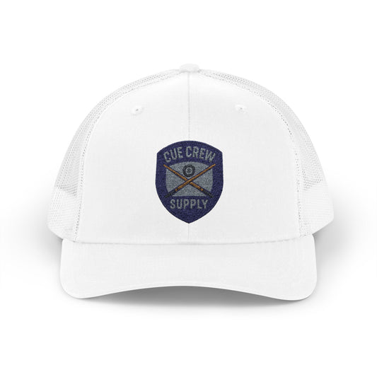 Cue Crew Supply V1 Embroidered Patch Trucker Hat - Yupoong