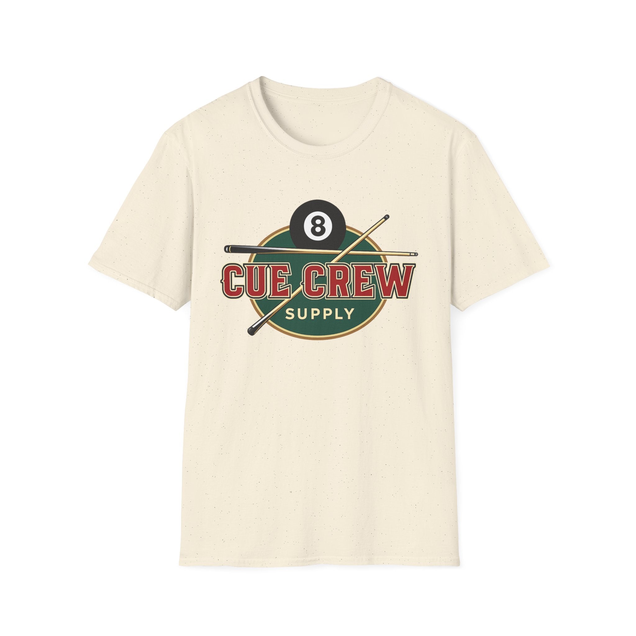 Cue Crew Supply Retro Logo Core Line Billiards Gildan Tee