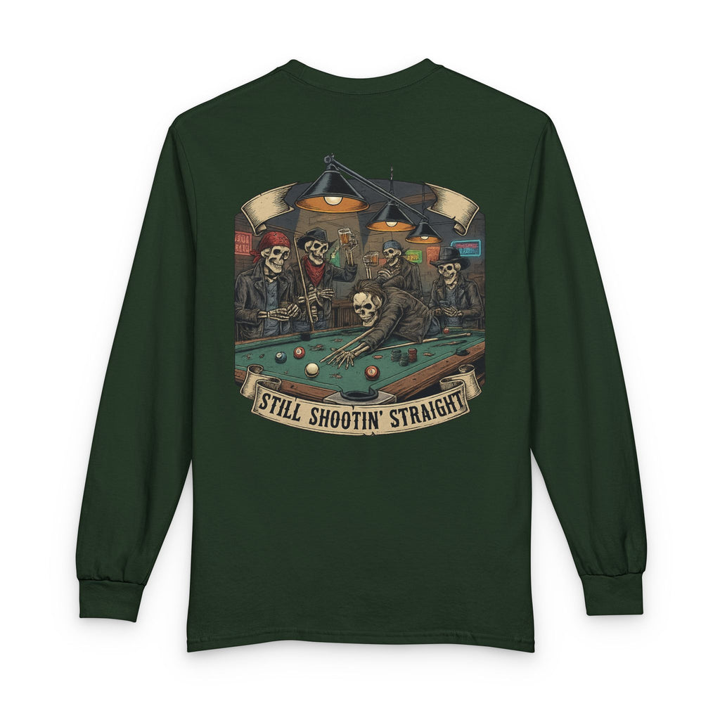 Still Shootin’ Straight Billiards Gildan Long Sleeve Tee