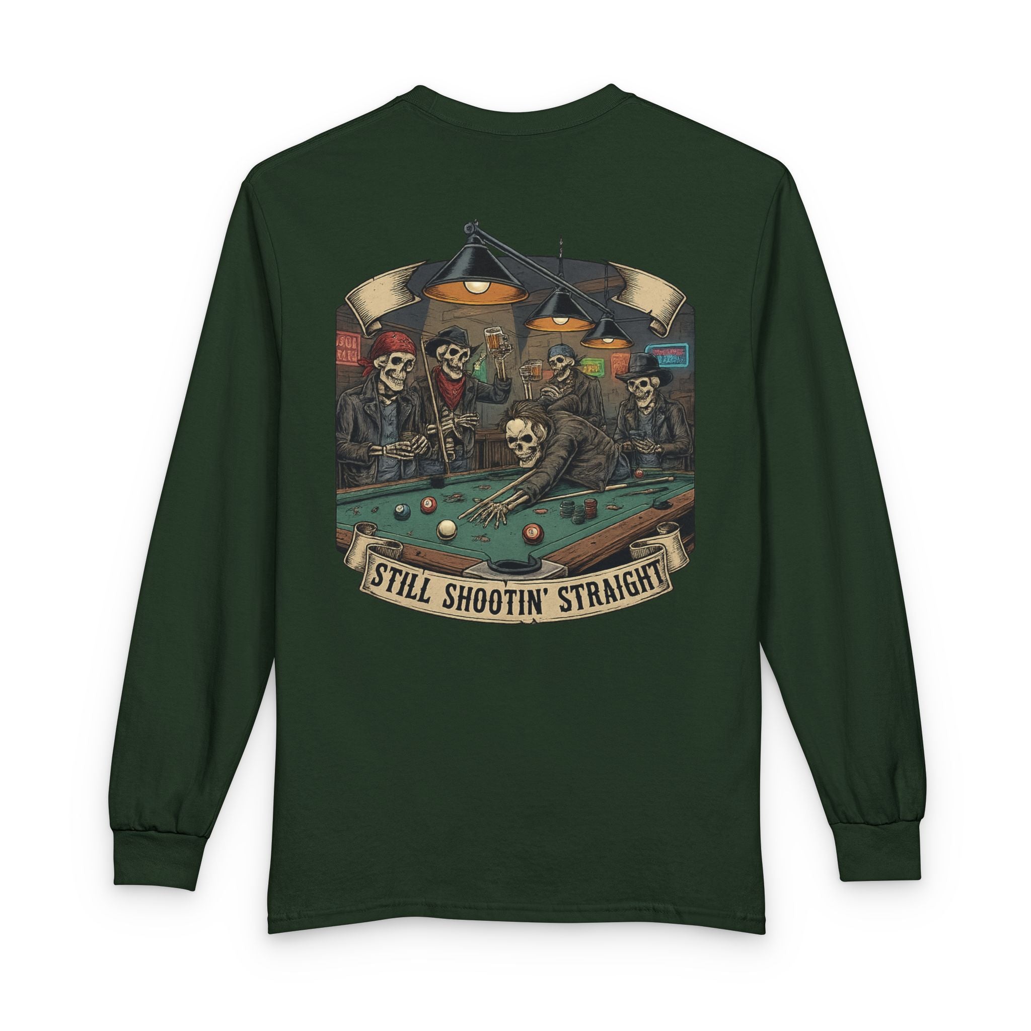 Still Shootin’ Straight Billiards Gildan Long Sleeve Tee