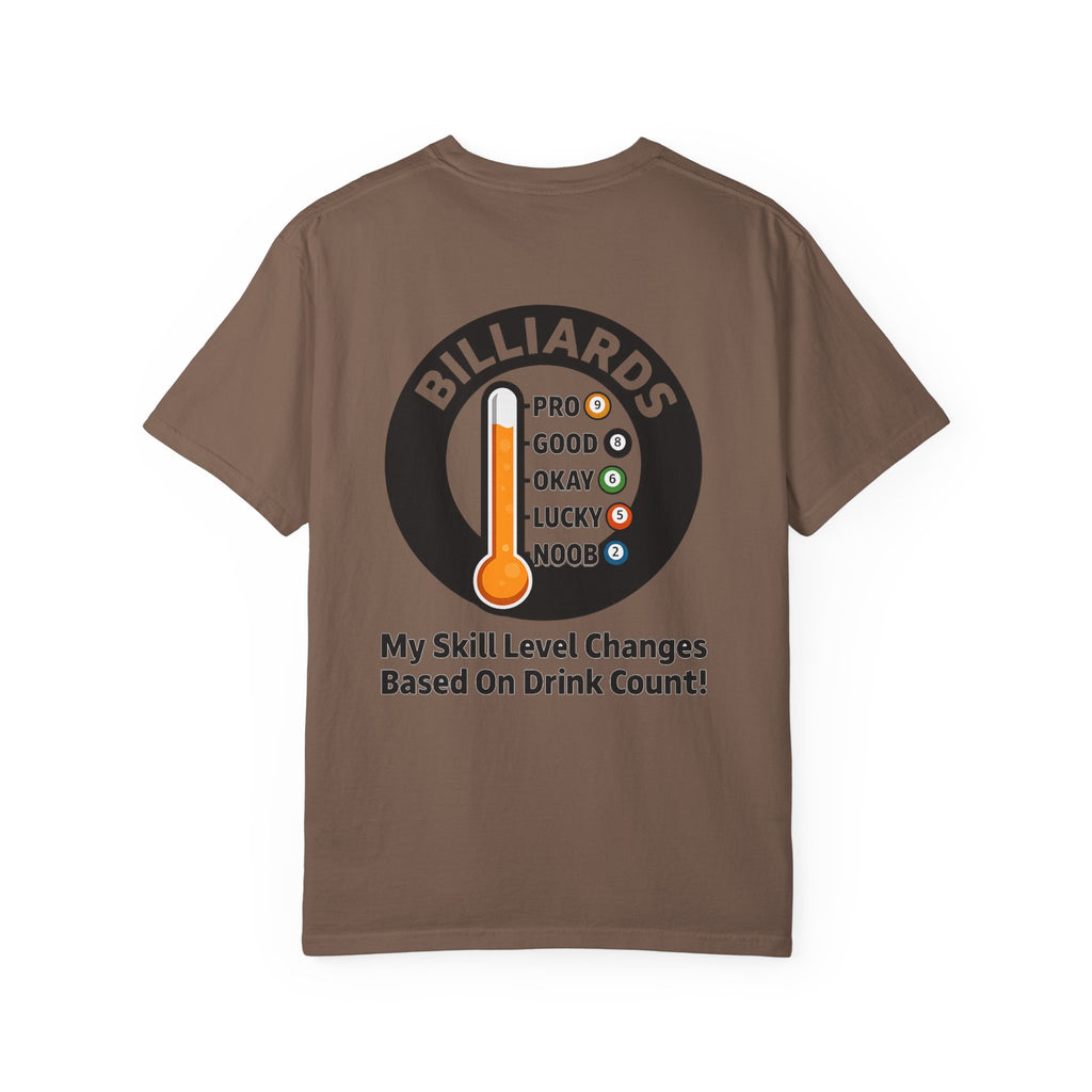 Drink Count Skill Meter Billiards Tee - Comfort Colors Brand