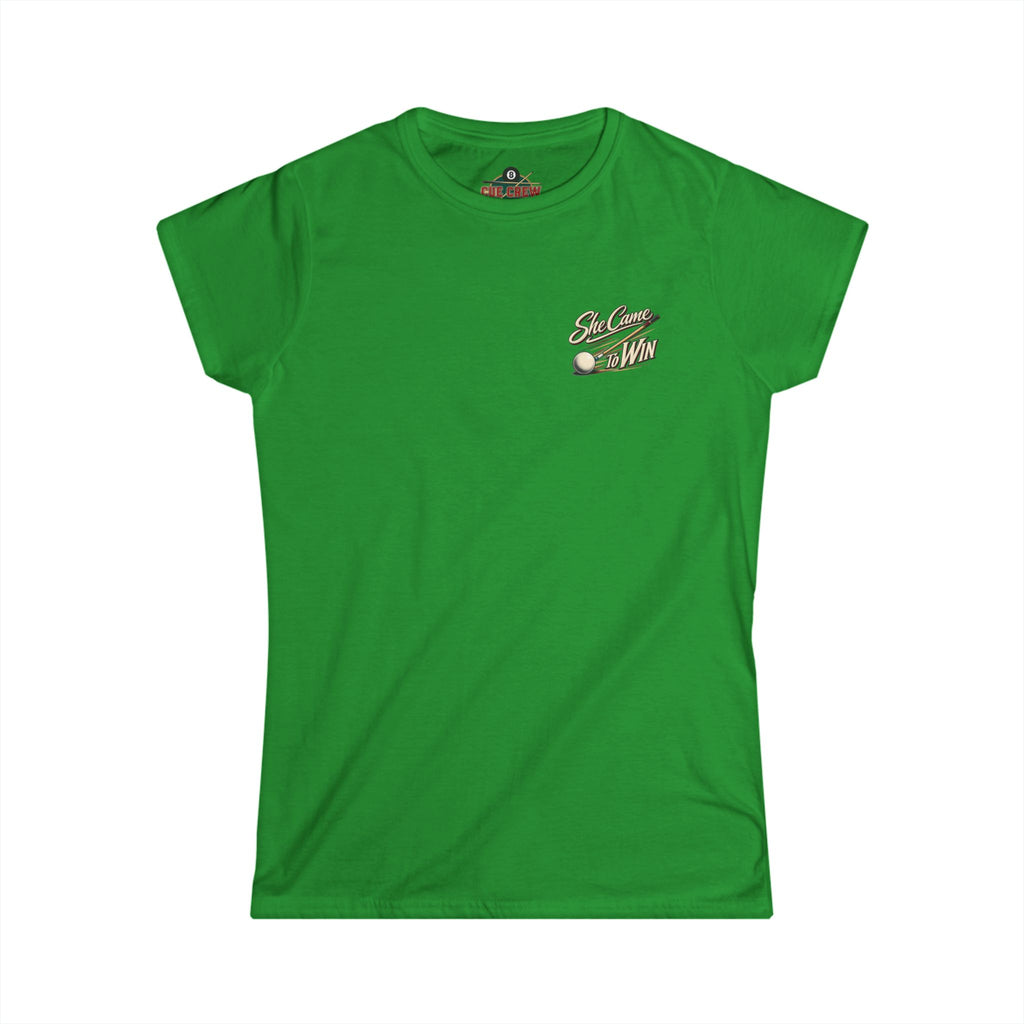 She Came To Win Women’s Billiards T-Shirt – Front & Back Pool Tee