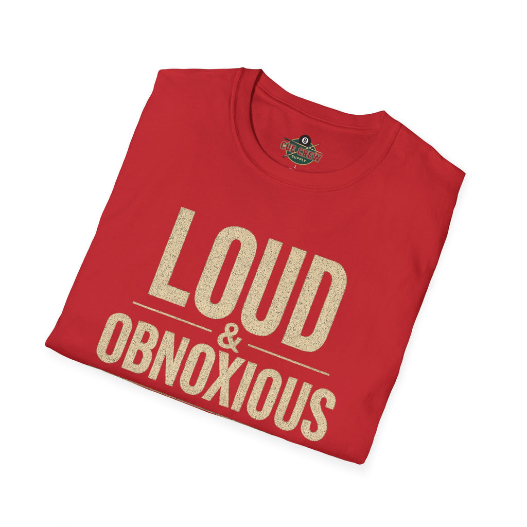 Loud & Obnoxious But a Good Pool Player Funny Billiards T-Shirt – Vintage 8 Ball Graphic Front Print Only Tee