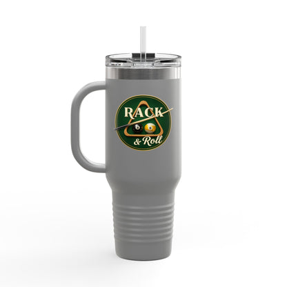 Rack & Roll Billiards Pool Cue Logo 40oz Insulated Travel Mug