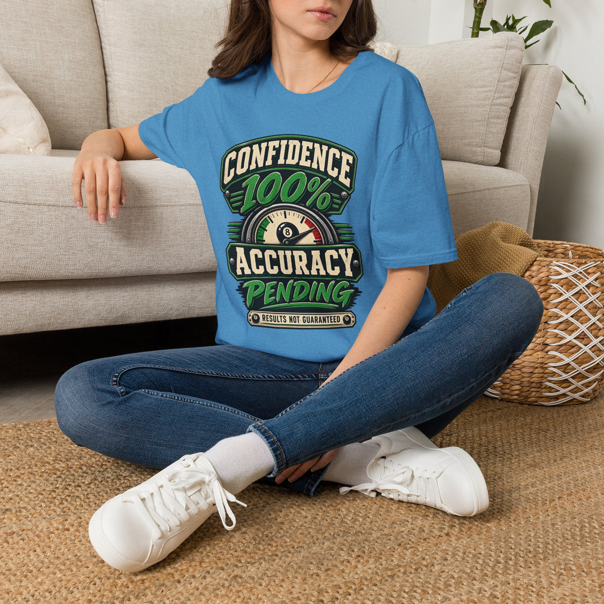 Confidence 100% Accuracy Pending – Funny Billiards T-Shirt – Pool Player Tee