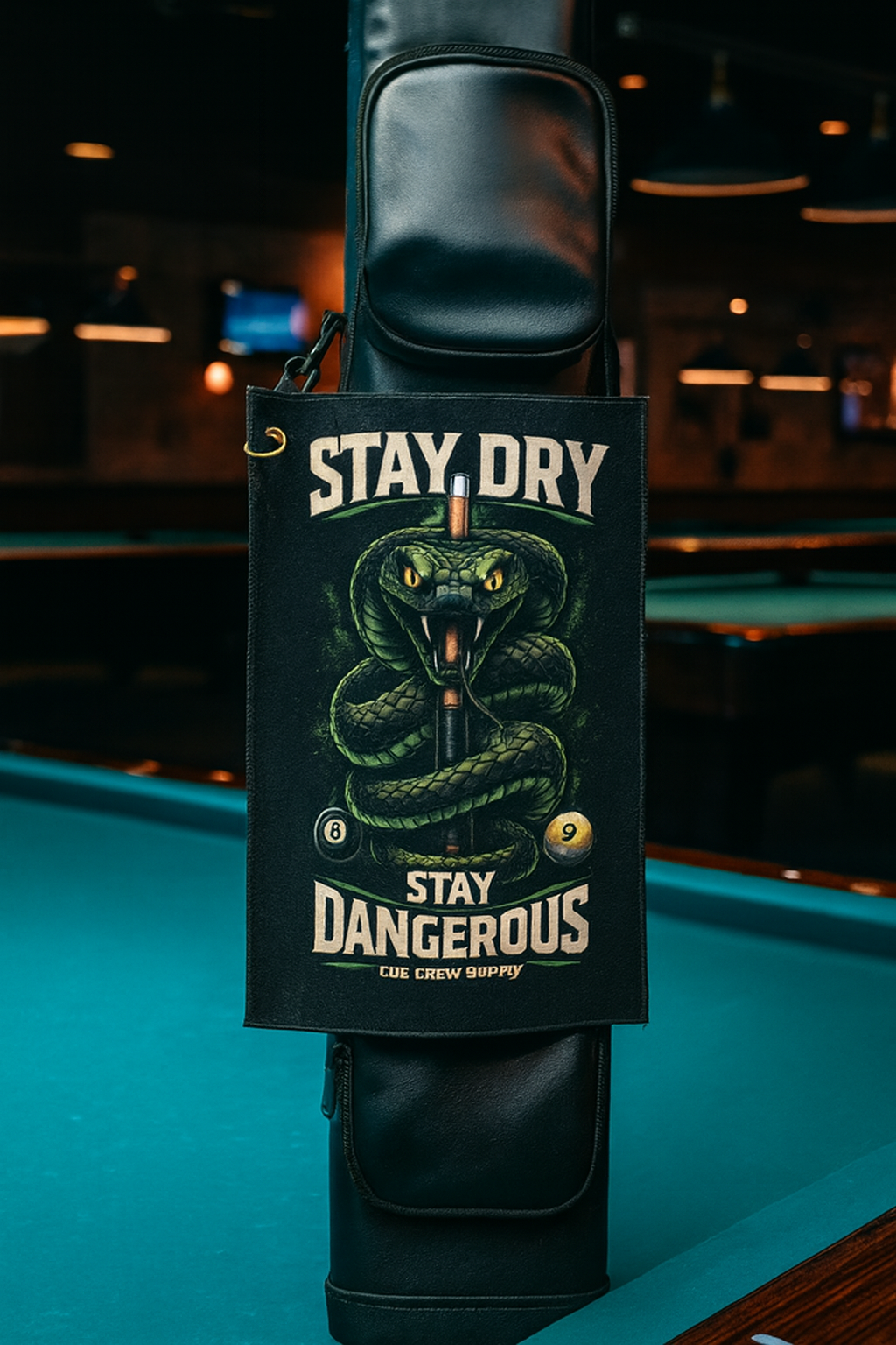Stay Dry Stay Dangerous Snake Hand & Cue Towel