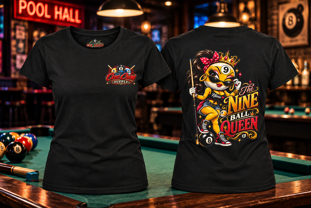 Nine Ball Queen Women's Billiards T-Shirt | Funny Pool Player Graphic Tee CCS-WSST-017