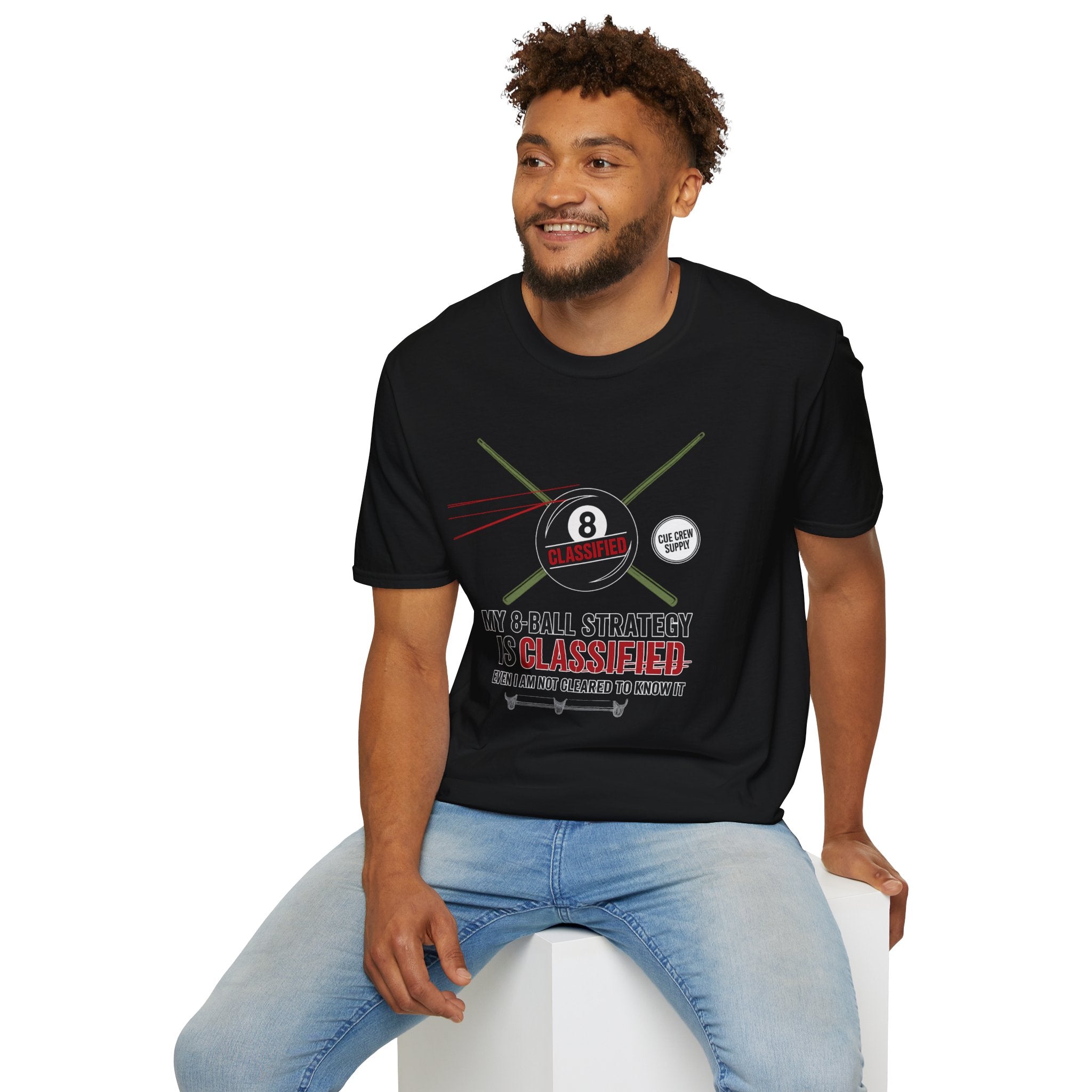 My 8-Ball Strategy Is Classified - Core Line Billiards Gildan Pool Player Tee