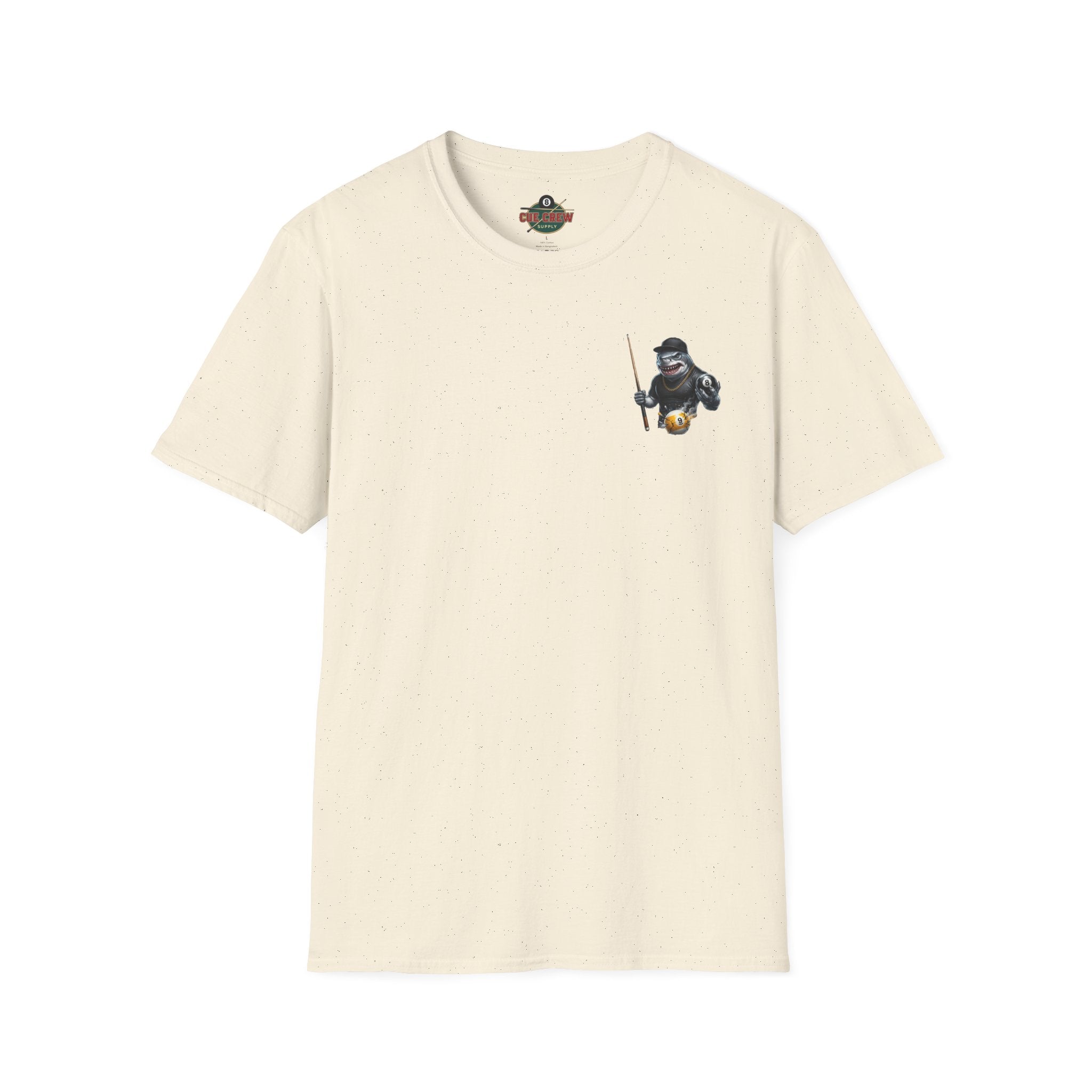 Pool Hall Predator Shark Billiards T-Shirt | Front & Back Print Gangster 8 Ball & Breaking 9 Ball Graphic Unisex Tee