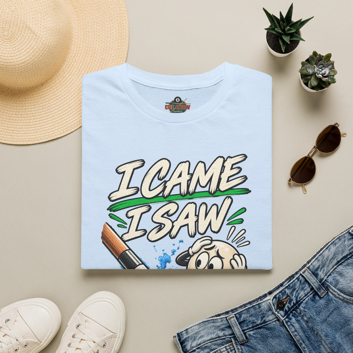 I Came I Saw I Miscue’d – Funny Billiards T-Shirt – Pool Player Tee