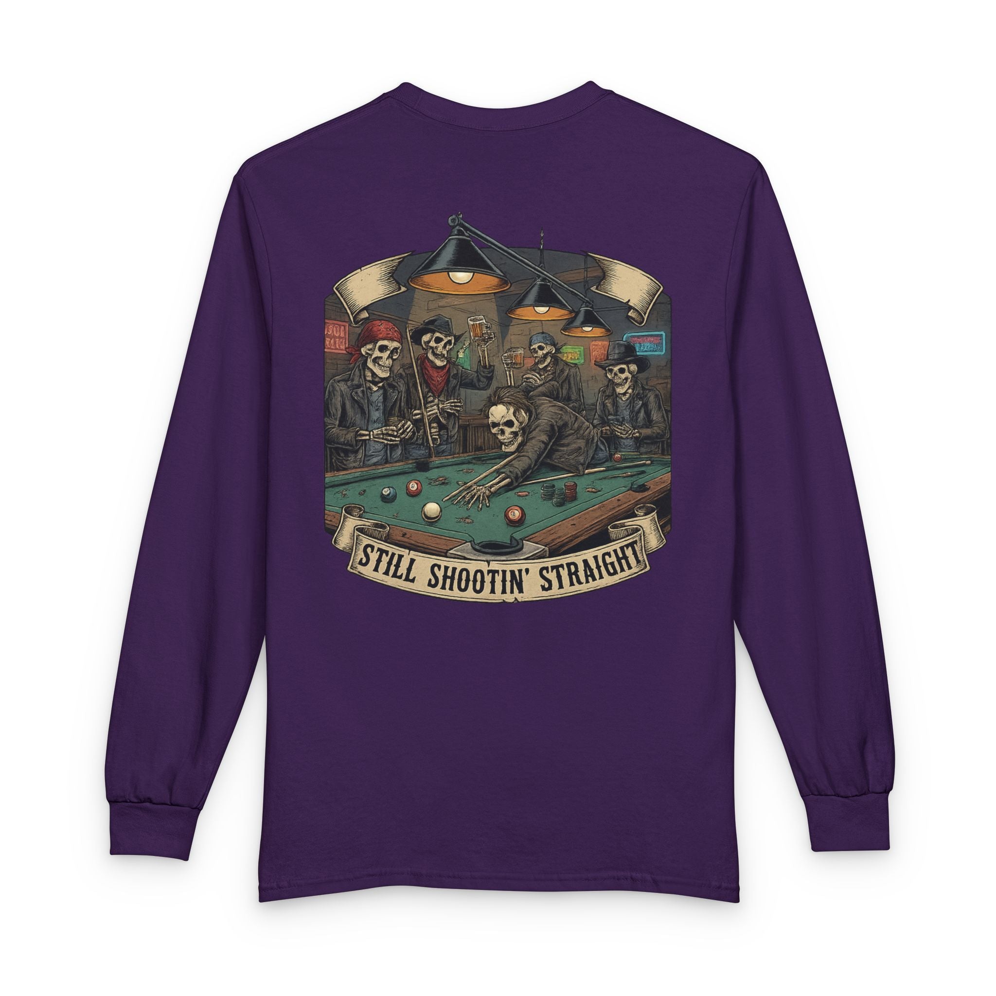 Still Shootin’ Straight Billiards Gildan Long Sleeve Tee