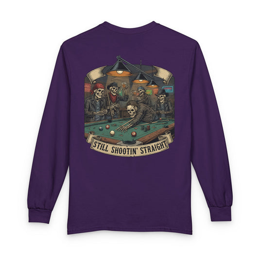 Still Shootin’ Straight Billiards Gildan Long Sleeve Tee