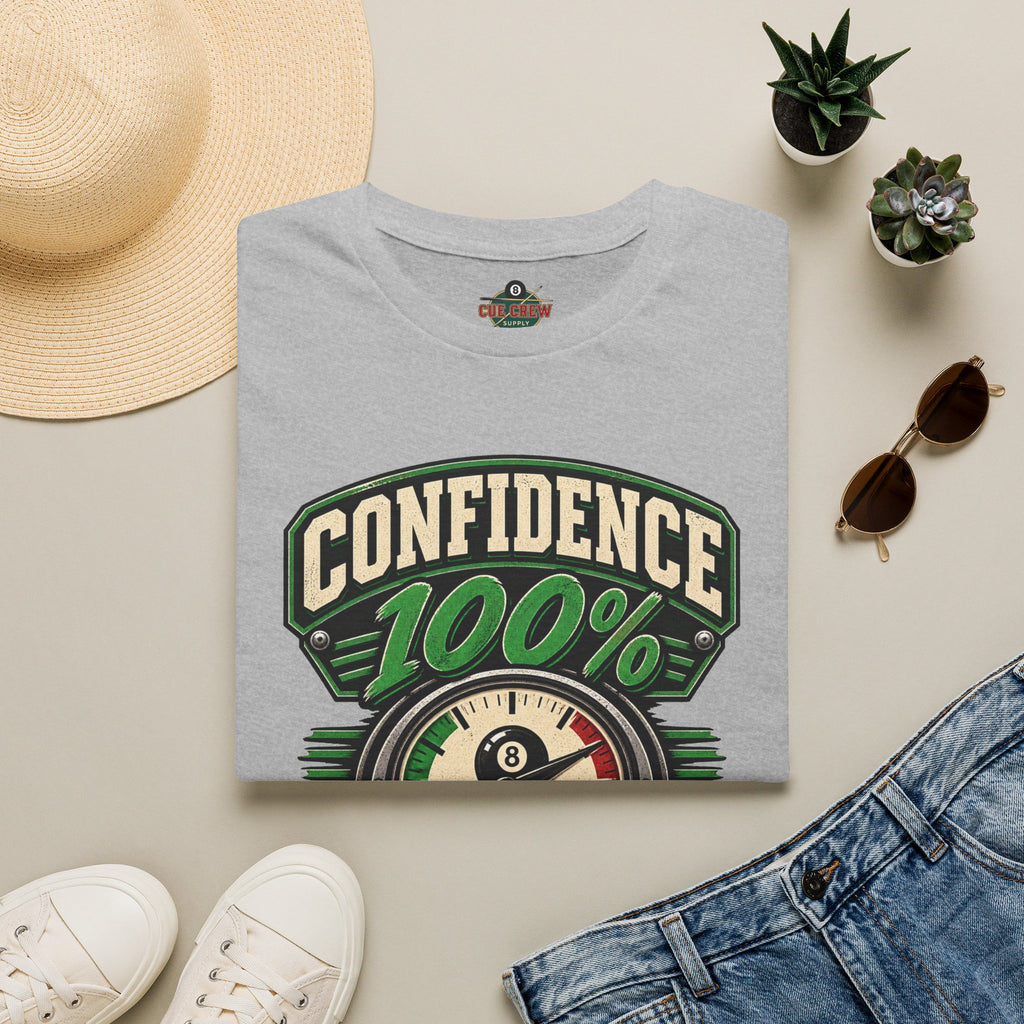 Confidence 100% Accuracy Pending – Funny Billiards T-Shirt – Pool Player Tee
