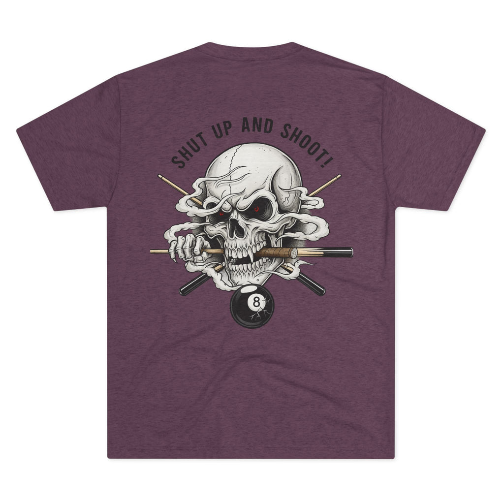 Shut Up and Shoot Skull Billiards Tri-Blend Tee