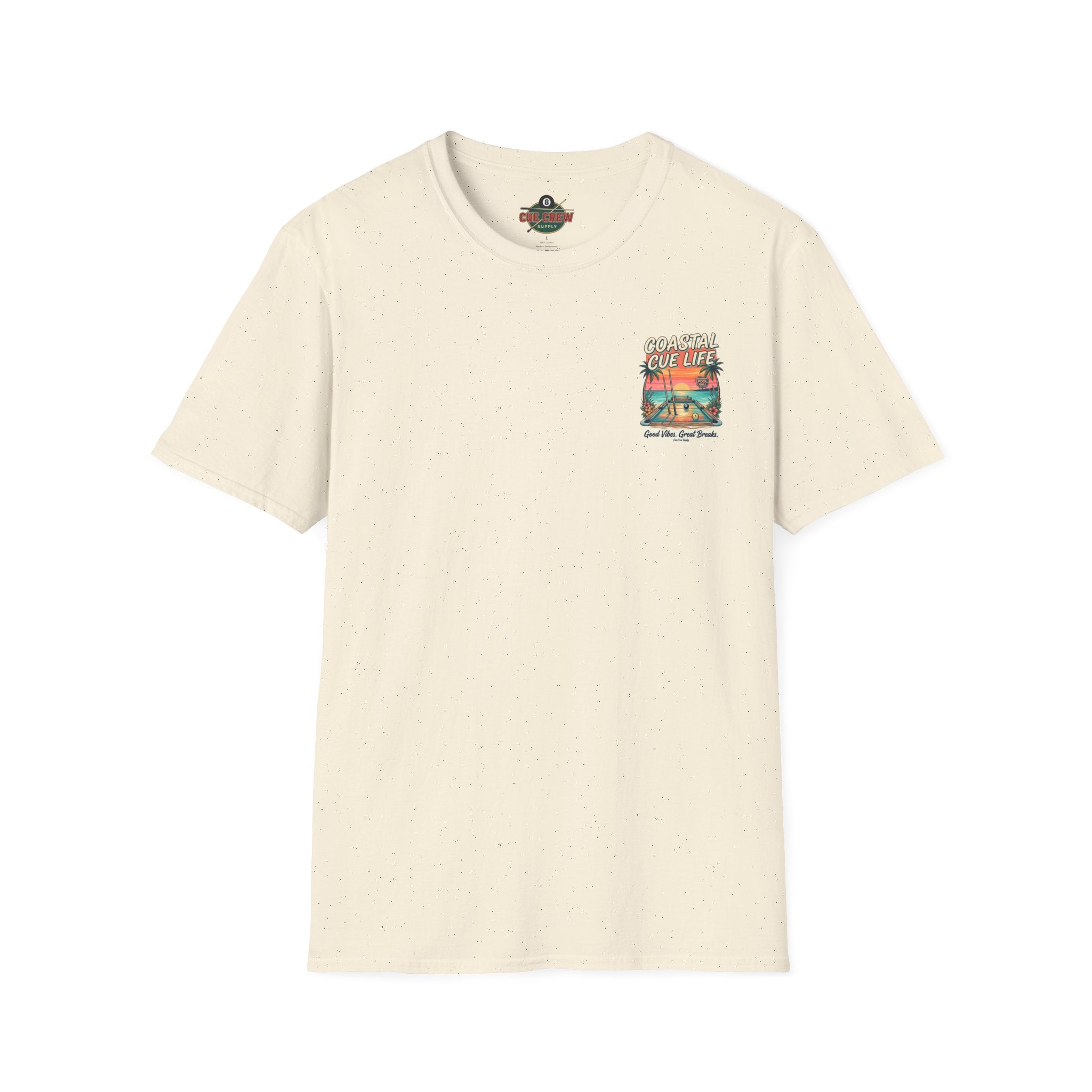 Coastal Cue Life Pool Player T-Shirt | Beach Billiards Graphic Tee | Unisex Softstyle Tee