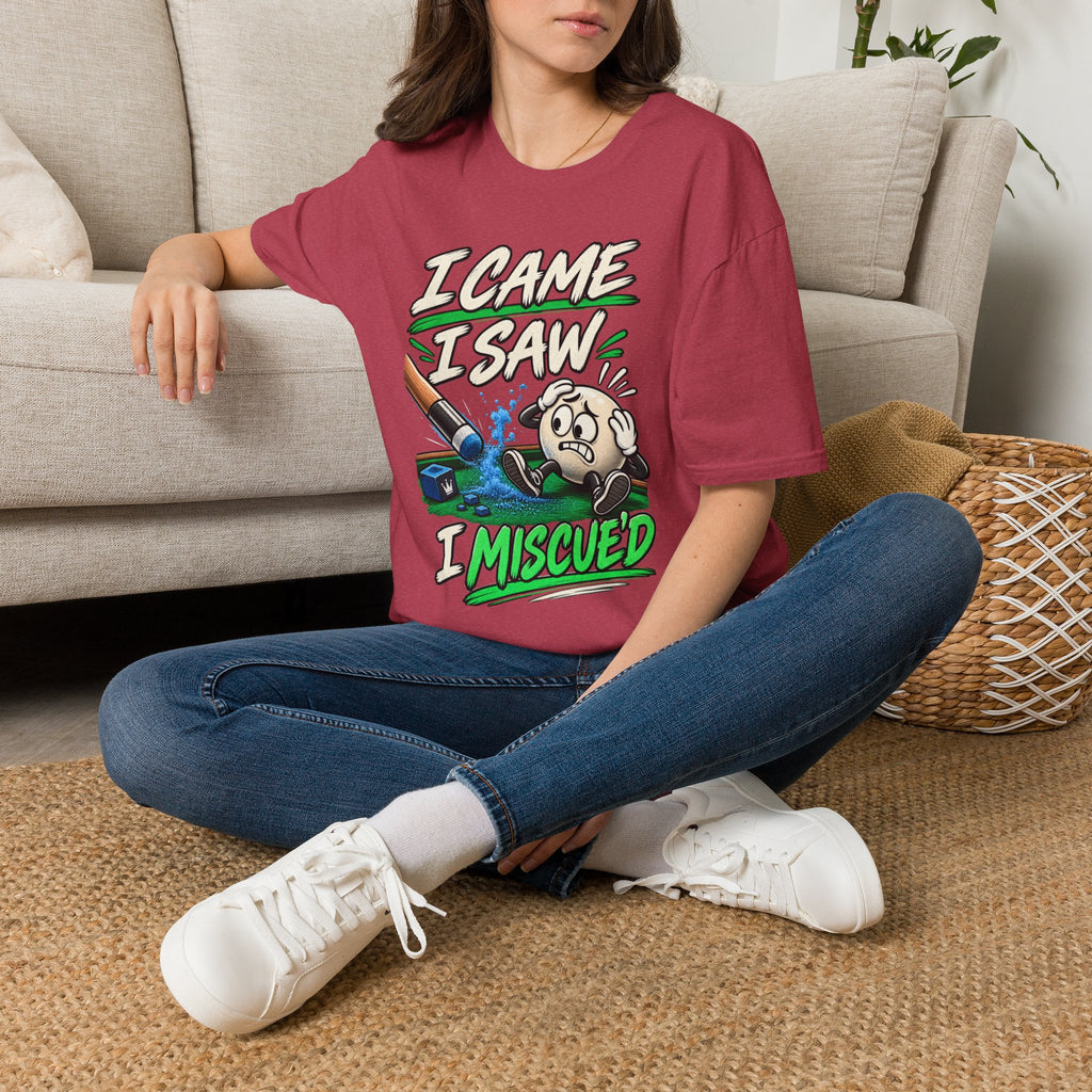 I Came I Saw I Miscue’d – Funny Billiards T-Shirt – Pool Player Tee