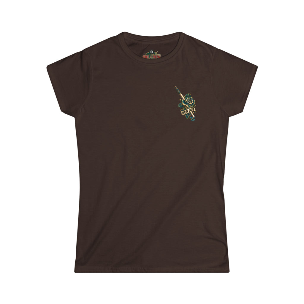 This Girl Can Run Out – Women’s Billiards T-Shirt – Front & Back Pool Tee