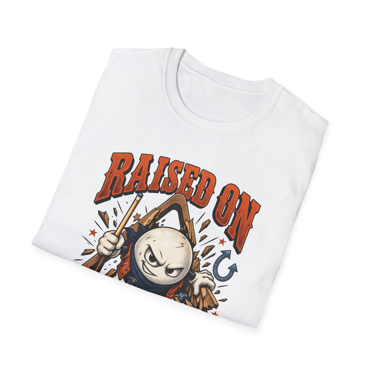 Raised on Bad Breaks – Funny Billiards T-Shirt – Pool Player Tee – CCS-EST-004