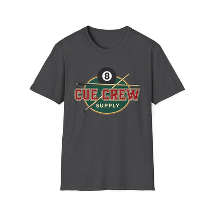Cue Crew Supply Retro Logo Core Line Billiards Gildan Tee