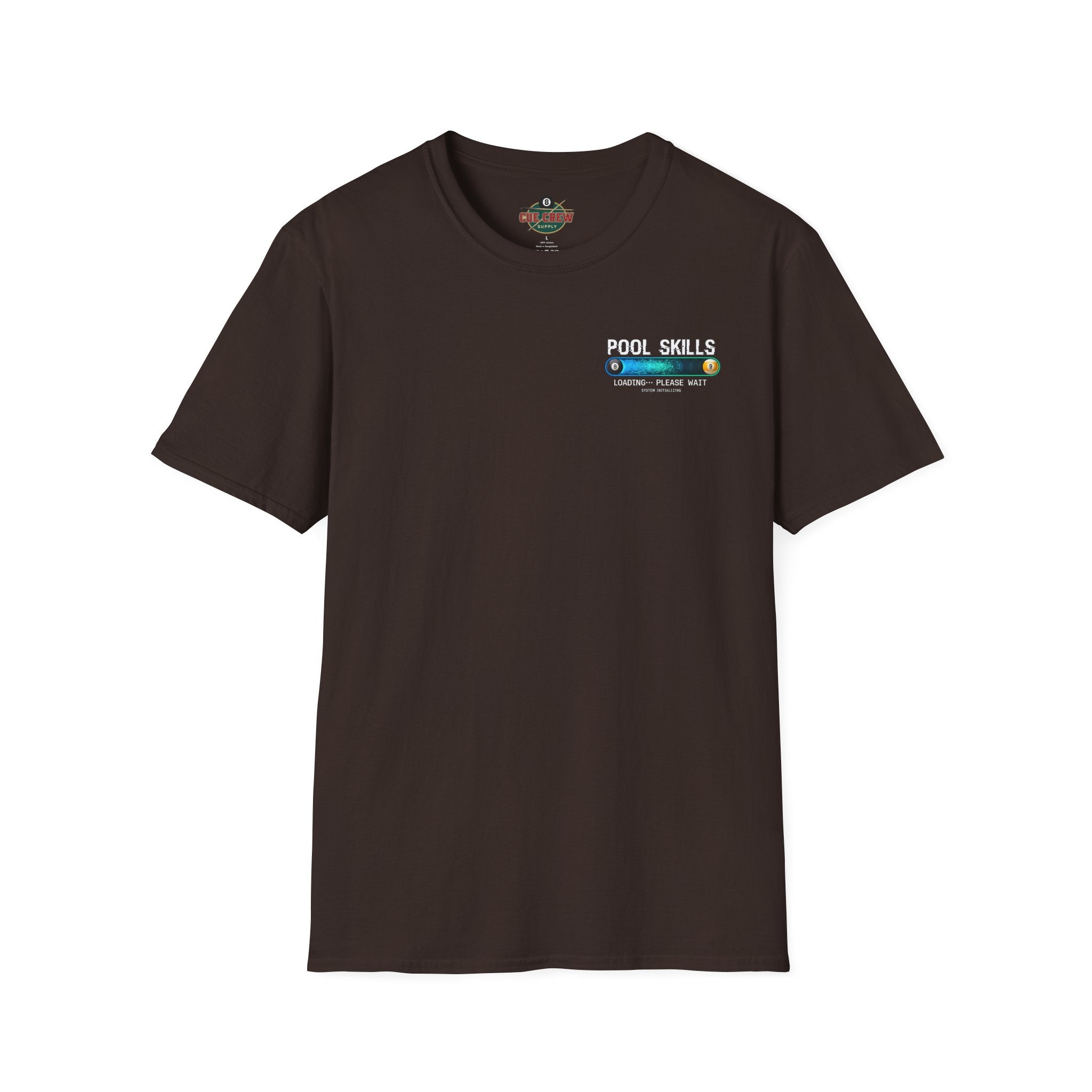 Pool Skills Loading Funny Billiards T-Shirt | Gamer Style Pool Player Graphic Tee | Front & Back Print