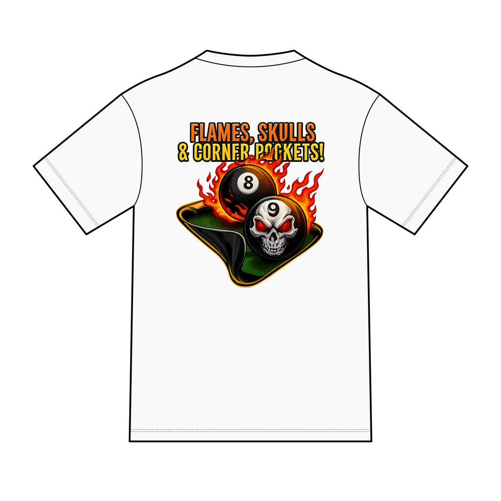 Flames, Skulls & Corner Pockets Billiards Tri-Blend Tee