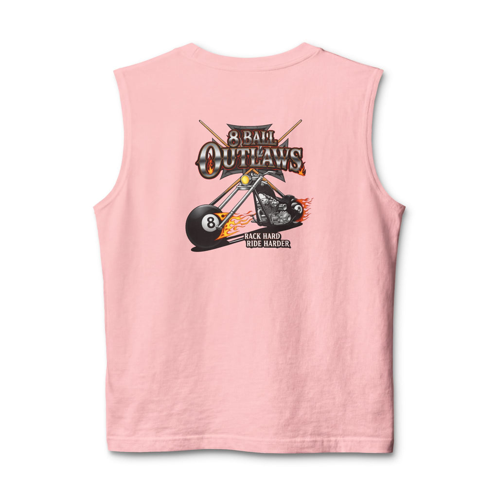 8 Ball Outlaws Unisex Muscle Tank – Rack Hard Ride Harder Biker Pool Player Sleeveless Shirt | Cue Crew Supply
