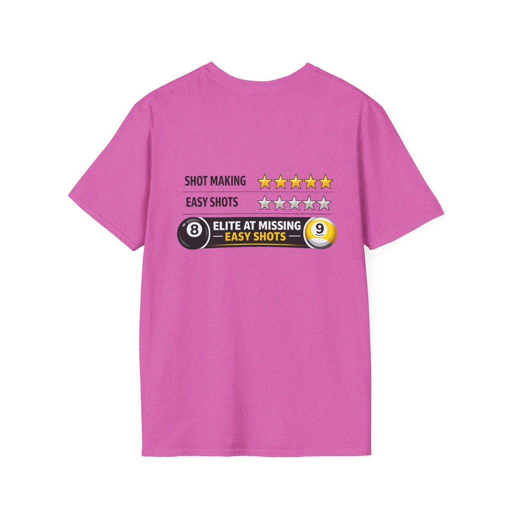 Elite at Missing Easy Shots Pool Player T-Shirt | Classic Series