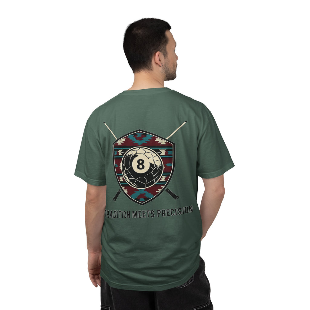 Tradition Meets Precision Pool 8-Ball Crest Comfort Colors Tee