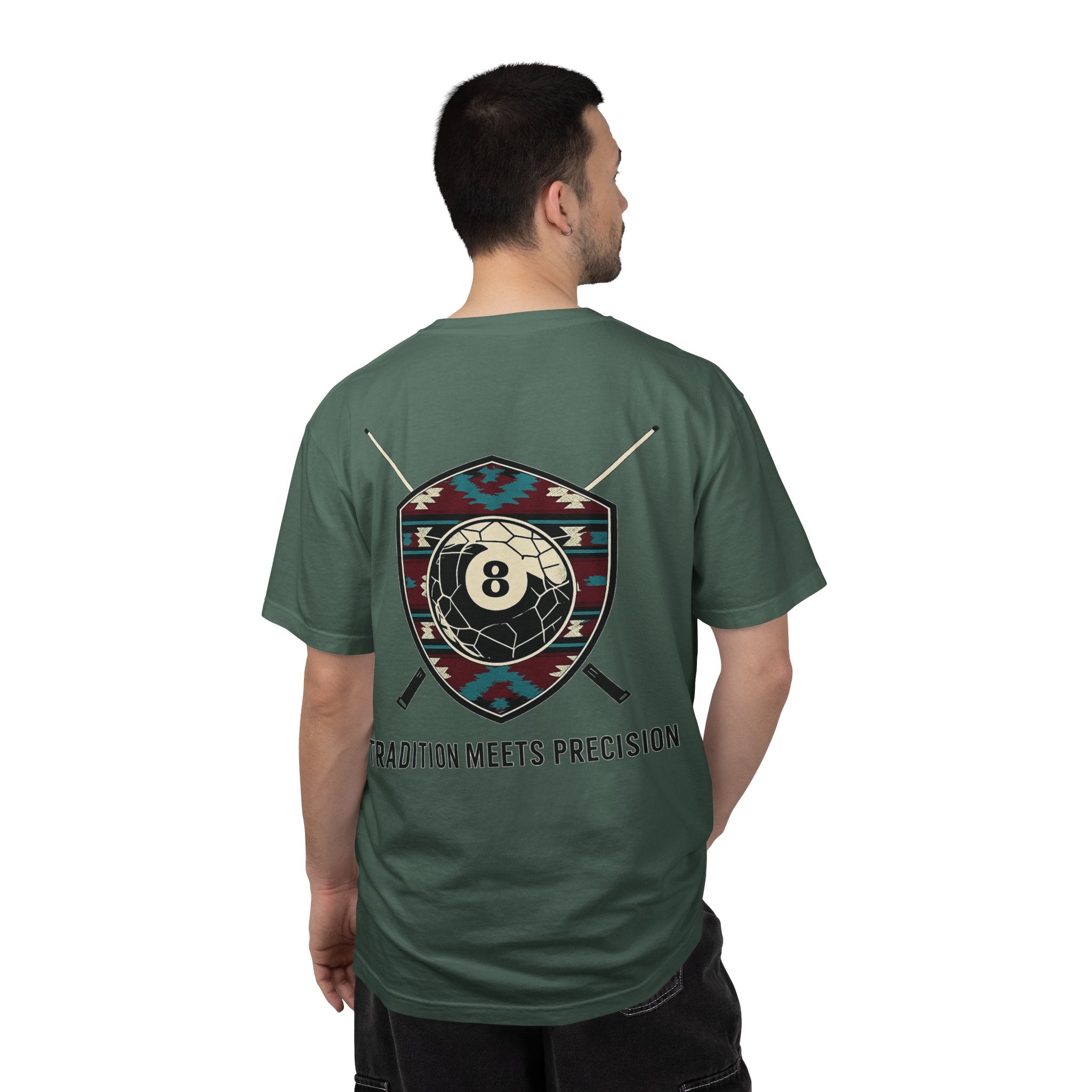 Tradition Meets Precision Pool 8-Ball Crest Comfort Colors Tee