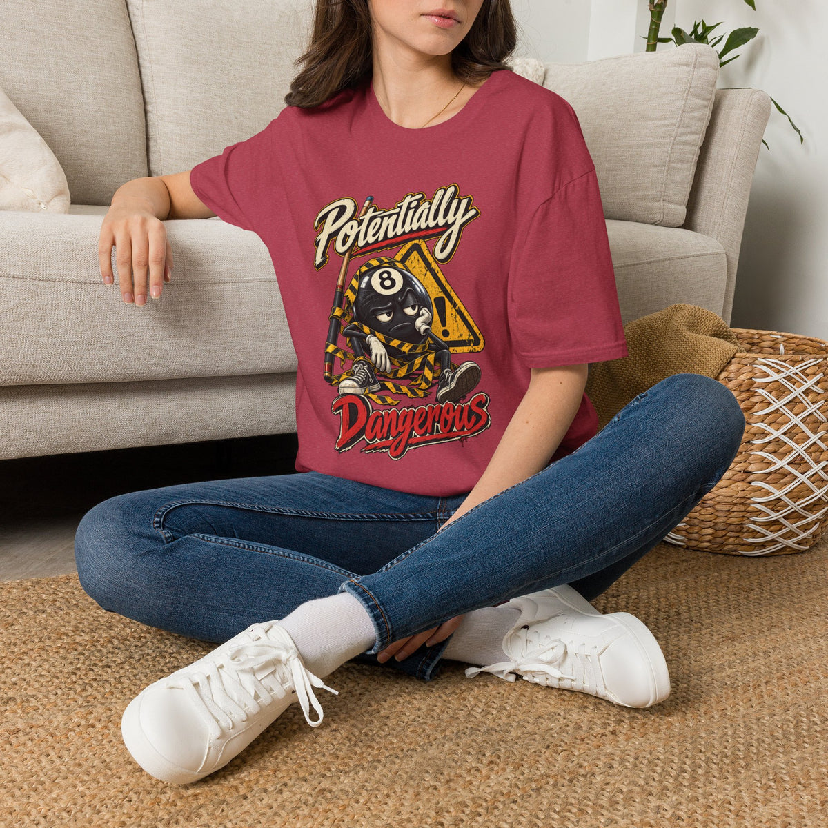 Potentially Dangerous – Funny 8-Ball Billiards T-Shirt – Pool Player Tee