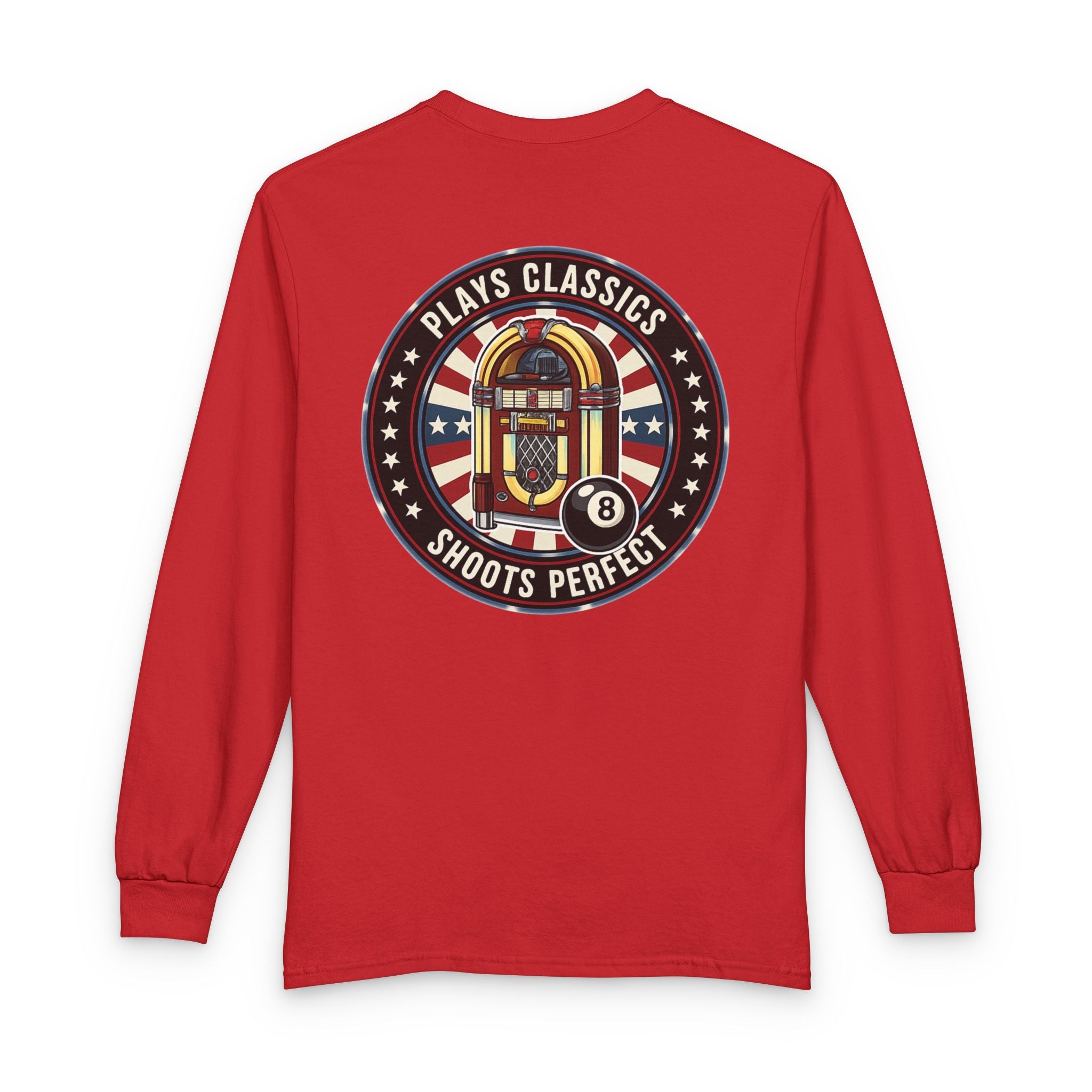 Plays Classics, Shoots Perfect Billiards Gildan Long Sleeve Tee