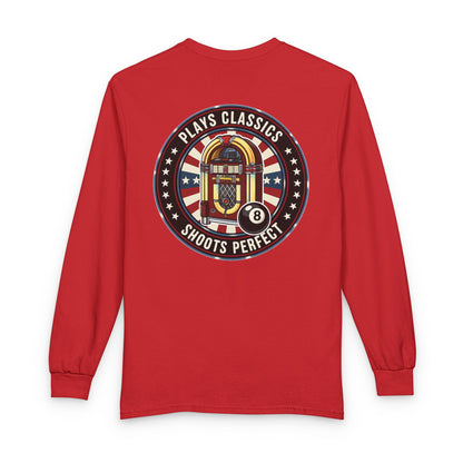 Plays Classics, Shoots Perfect Billiards Gildan Long Sleeve Tee