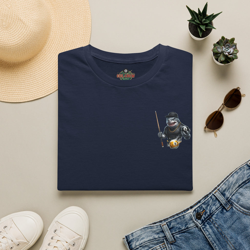 Pool Hall Predator Shark Billiards T-Shirt | Front & Back Print Gangster 8 Ball & Breaking 9 Ball Graphic Unisex Tee