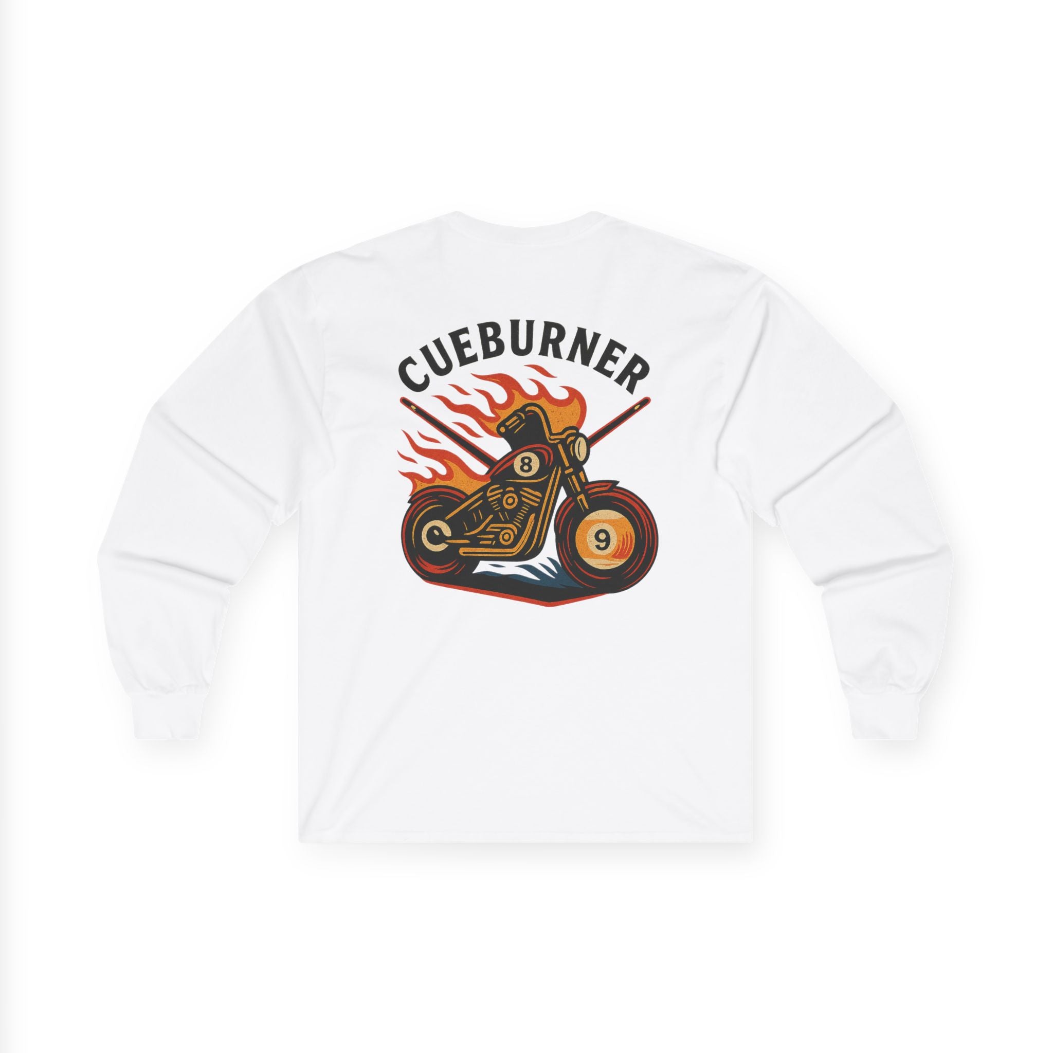 Cueburner Motorcycle Billiards Long Sleeve Tee