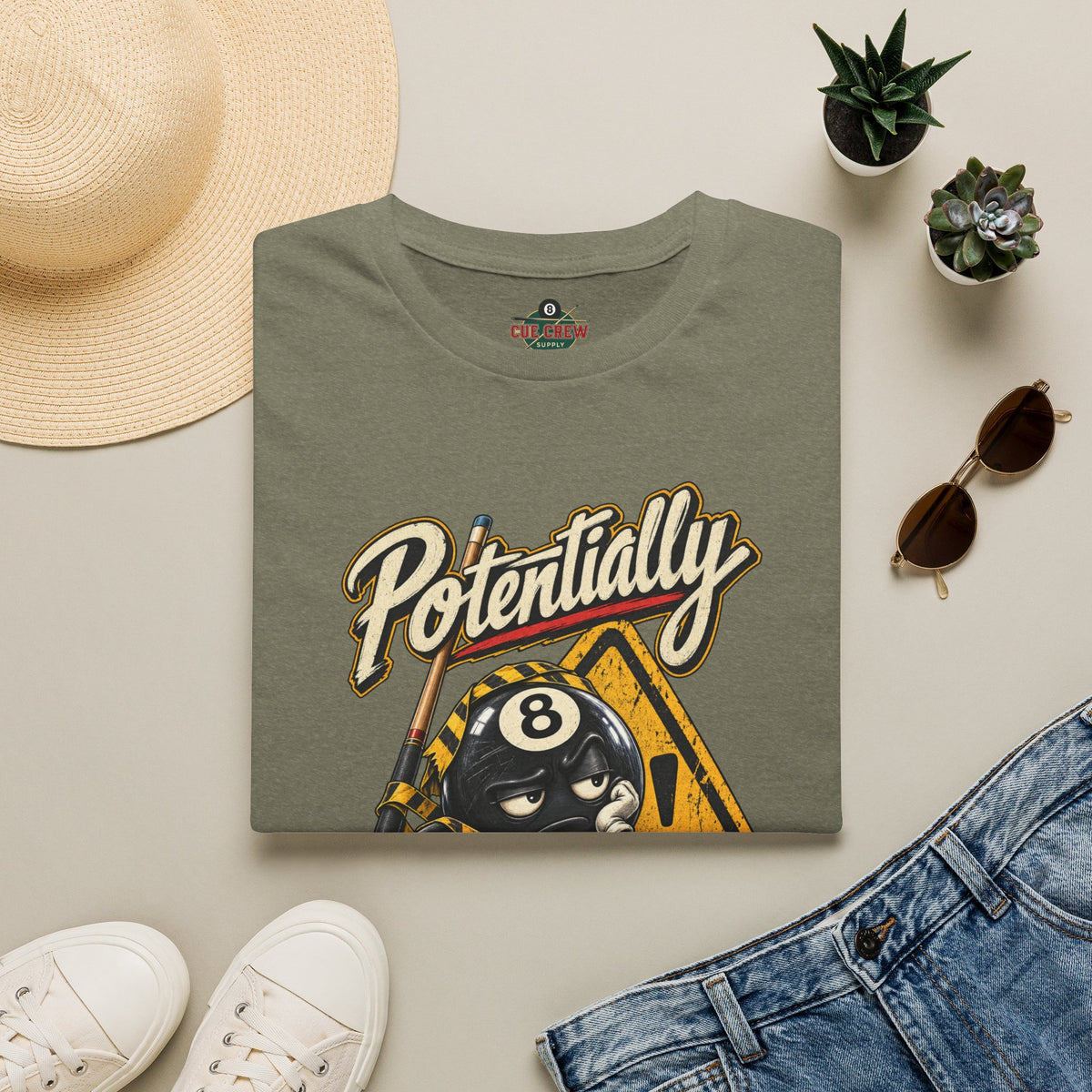 Potentially Dangerous – Funny 8-Ball Billiards T-Shirt – Pool Player Tee