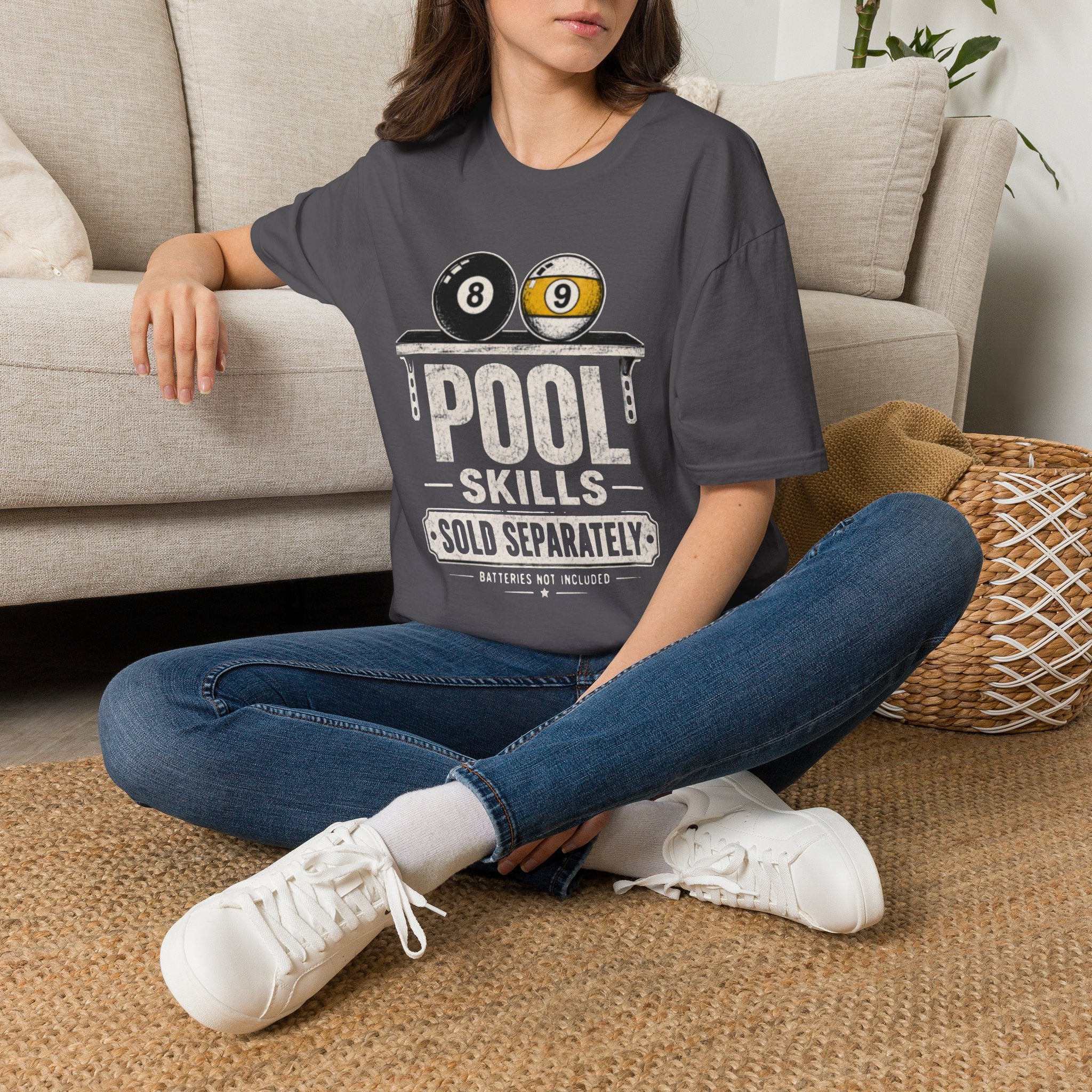 Pool Skills Sold Separately Funny Billiards T-Shirt | Front Print Only | 8 Ball & 9 Ball Graphic Unisex Tee