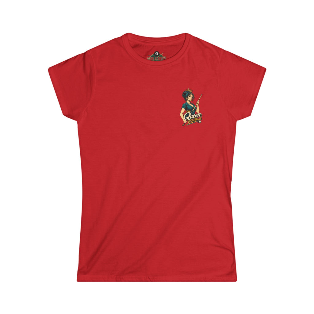 Queen of the Break Women’s Billiards T-Shirt – Front & Back Pool Tee