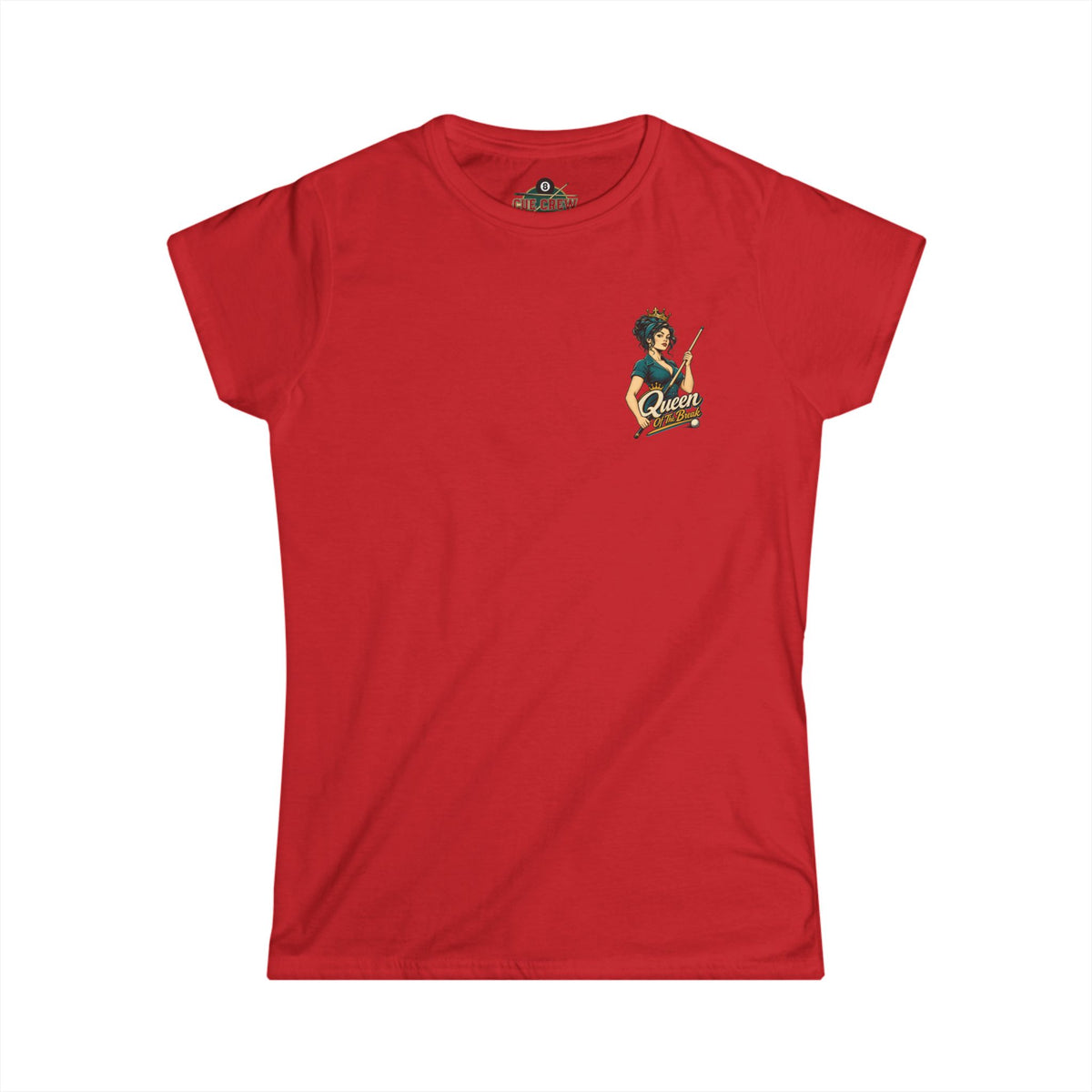 Queen of the Break Women’s Billiards T-Shirt – Front & Back Pool Tee