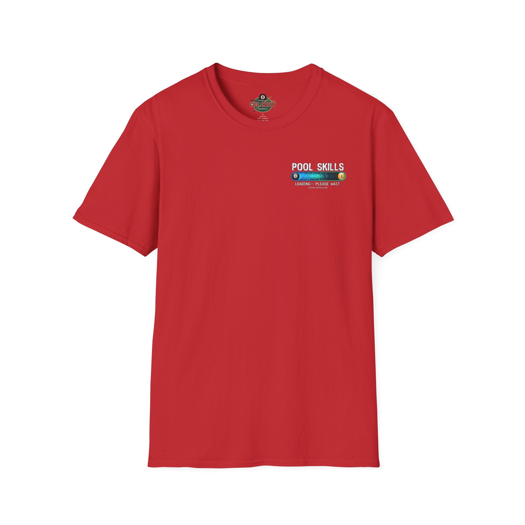Pool Skills Loading Funny Billiards T-Shirt | Gamer Style Pool Player Graphic Tee | Front & Back Print