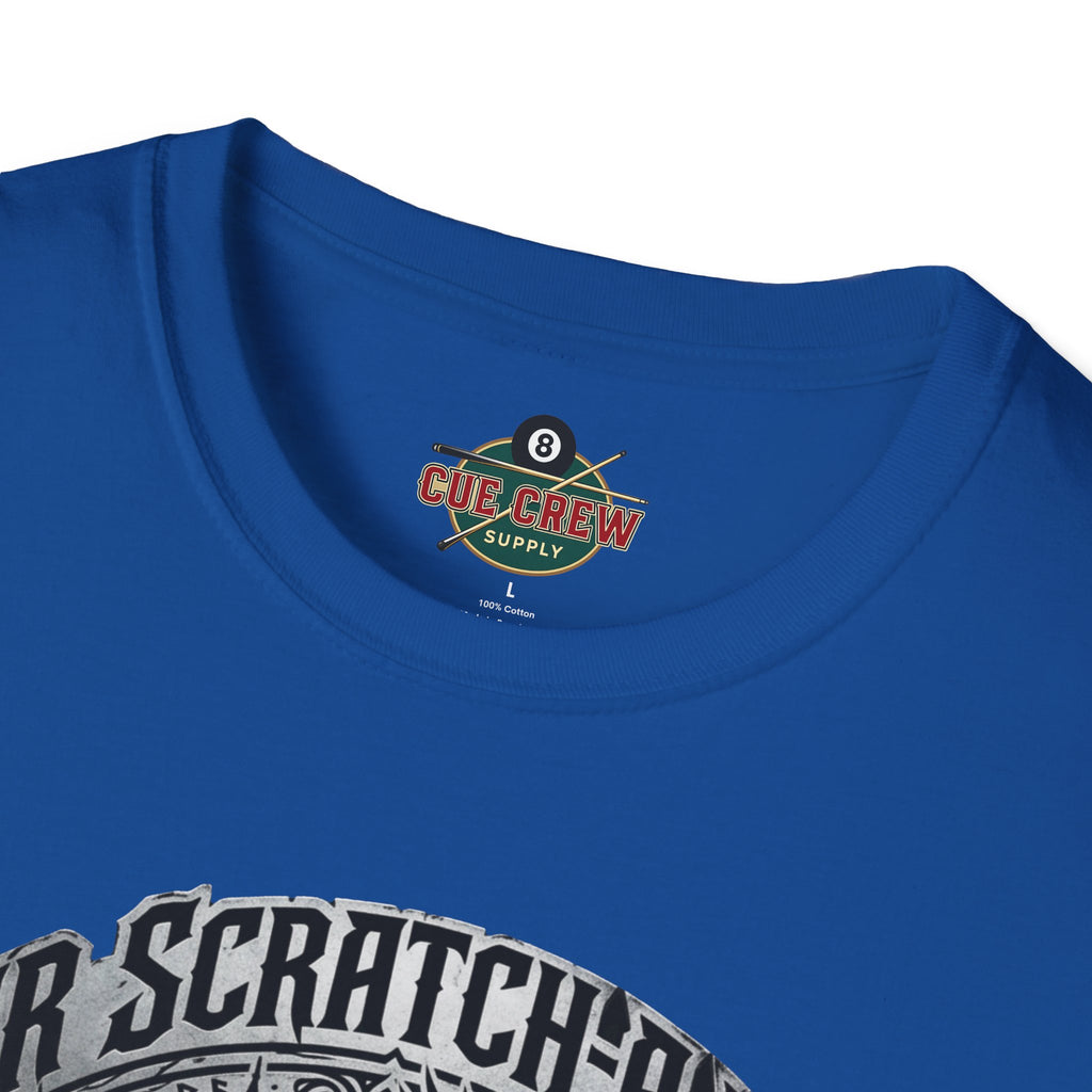 Sir Scratch-A-Lot Funny Billiards T-Shirt | Medieval Pool Knight Graphic | Front Only Print Unisex Tee