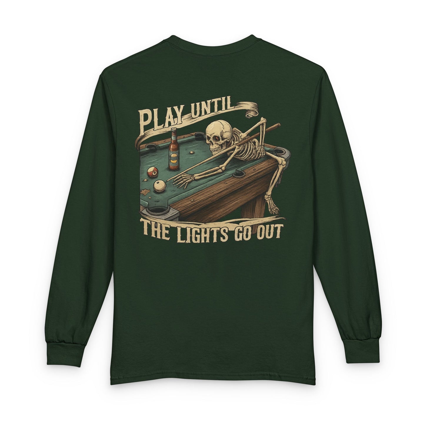Play Until The Lights Go Out Billiards Gildan Long Sleeve Tee