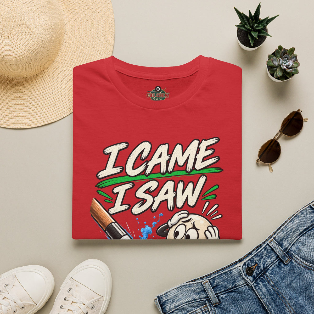 I Came I Saw I Miscue’d – Funny Billiards T-Shirt – Pool Player Tee