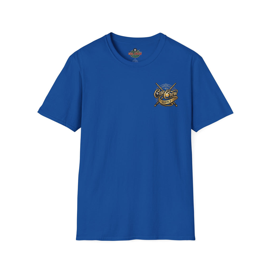 Cue Crew Supply Signature Billiards T-Shirt | Premium Pool Player Graphic Tee | Front & Back Print