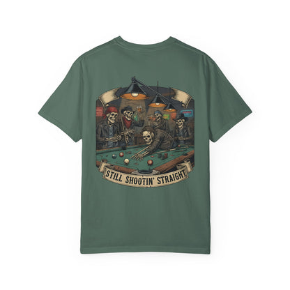 Still Shootin' Straight Pool Skeleton Comfort Colors Tee