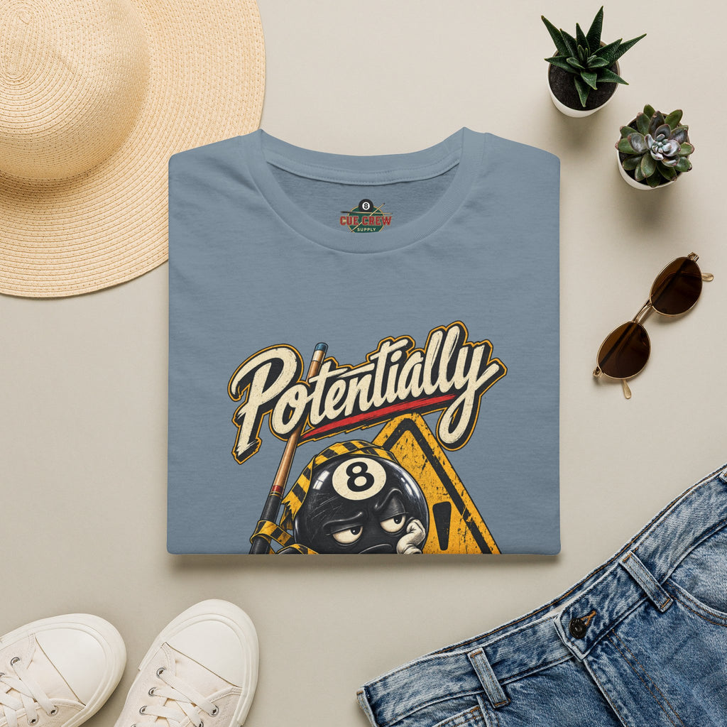 Potentially Dangerous – Funny 8-Ball Billiards T-Shirt – Pool Player Tee