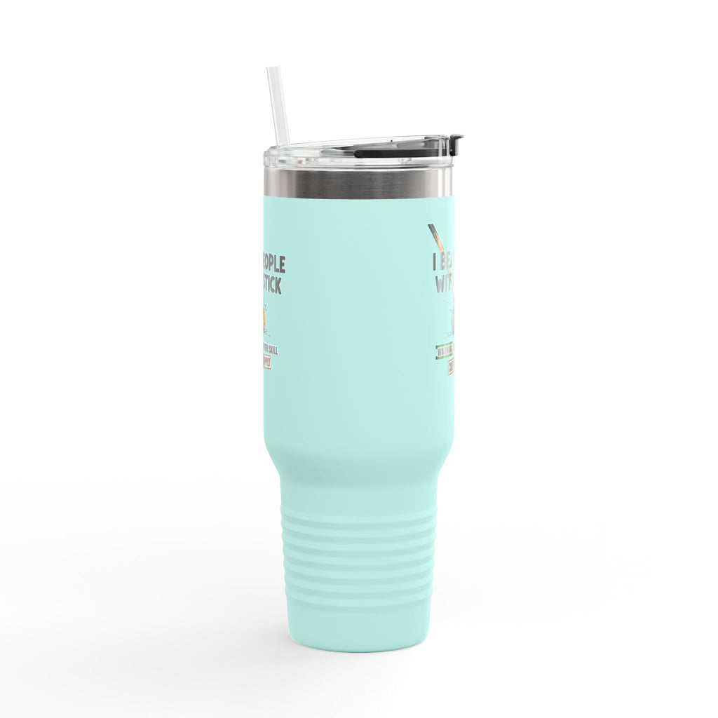 I Beat People With a Stick” Billiards Cue Crew Funny 40 oz. Tumbler