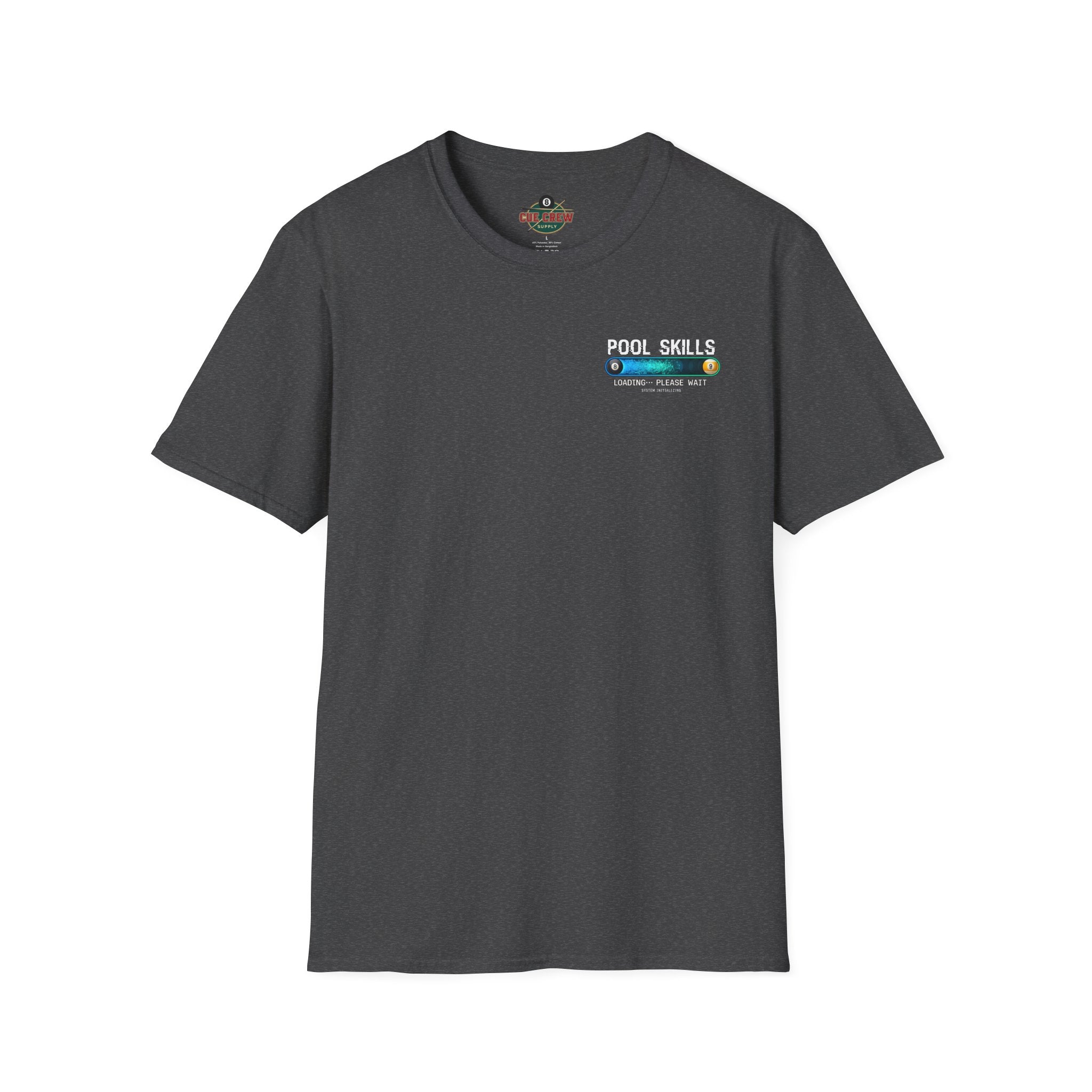 Pool Skills Loading Funny Billiards T-Shirt | Gamer Style Pool Player Graphic Tee | Front & Back Print