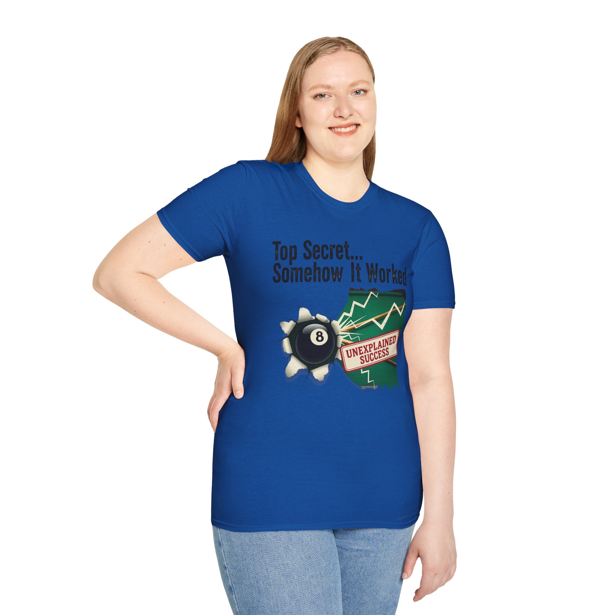 Top Secret… Somehow It Worked - Unexplained Core Line Billiards Gildan Tee