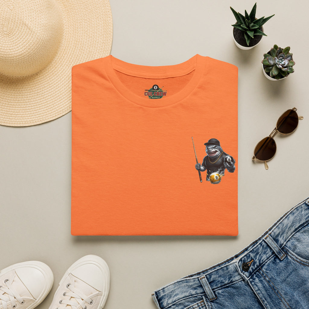 Pool Hall Predator Shark Billiards T-Shirt | Front & Back Print Gangster 8 Ball & Breaking 9 Ball Graphic Unisex Tee