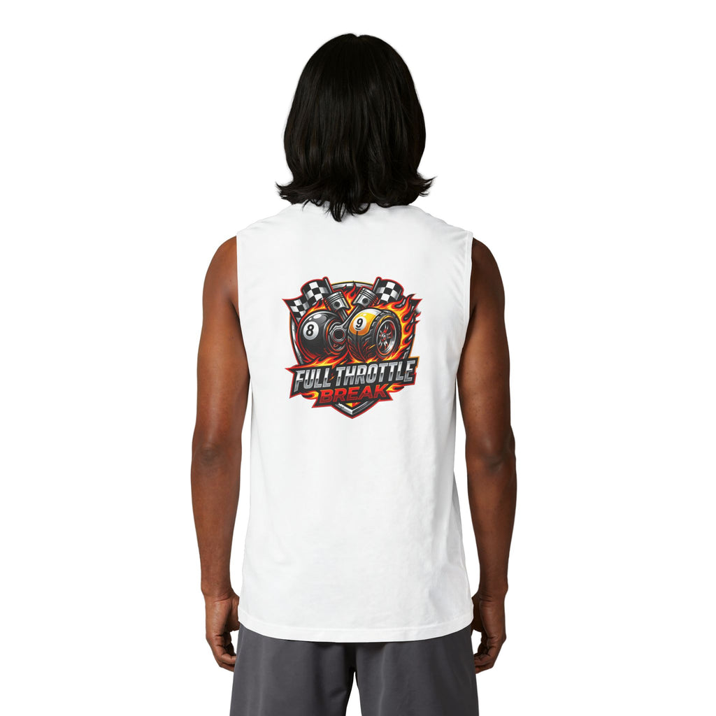 Full Throttle Break Unisex Muscle Tank | Hot Rod 8 Ball & 9 Ball Pool Player Sleeveless Shirt | Cue Crew Supply